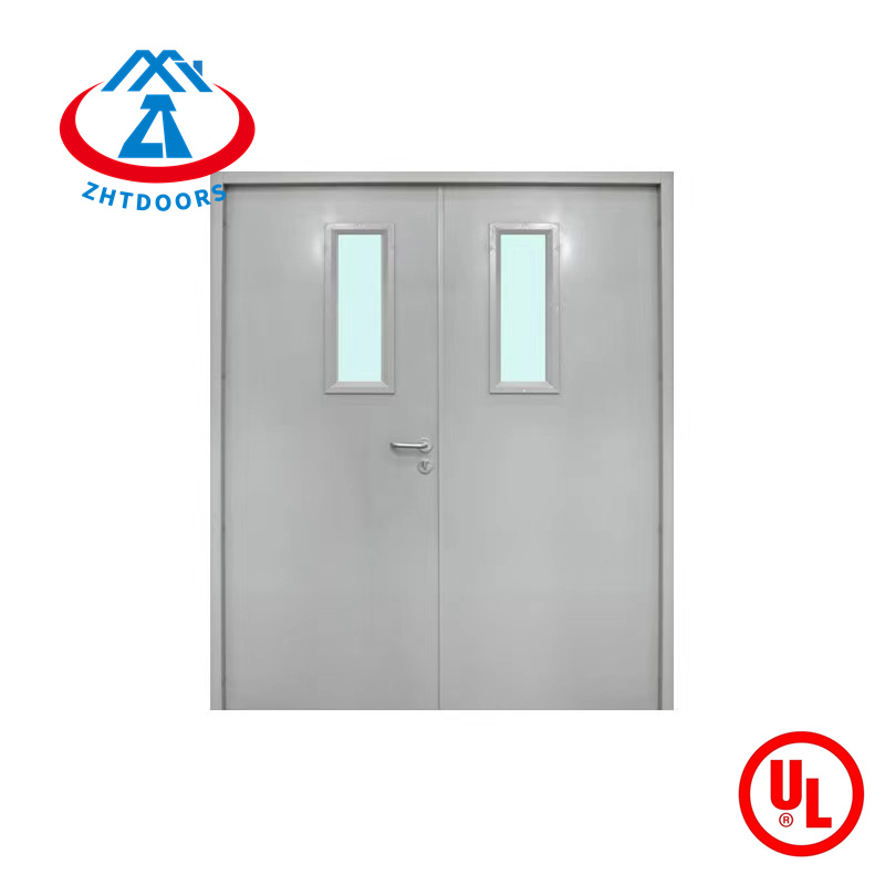 product-Supplier direct sale UL approved 2 hours fire rated steel double door with window-Zhongtai-i
