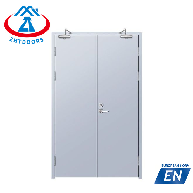 Custom made 120 minute powder coated fire resistant steel door EN certified