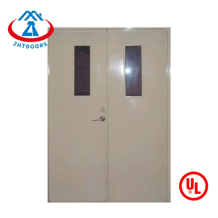 Durable and cheap UL approved 30 minutes double leaf fixed fire emergency door