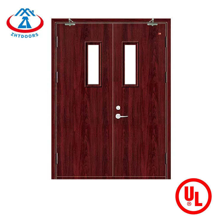 Durable and wear-resistant UL standard 60 minutes wood grain color single and double steel fire doors