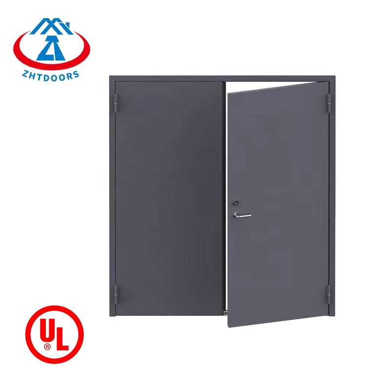 product-New product with UL certificate 90 minutes metal fire safety door with insulation strip-Zhon