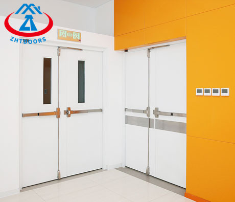 High cost performance 2 hours supermarket steel double leaf portable security fire door BS certified