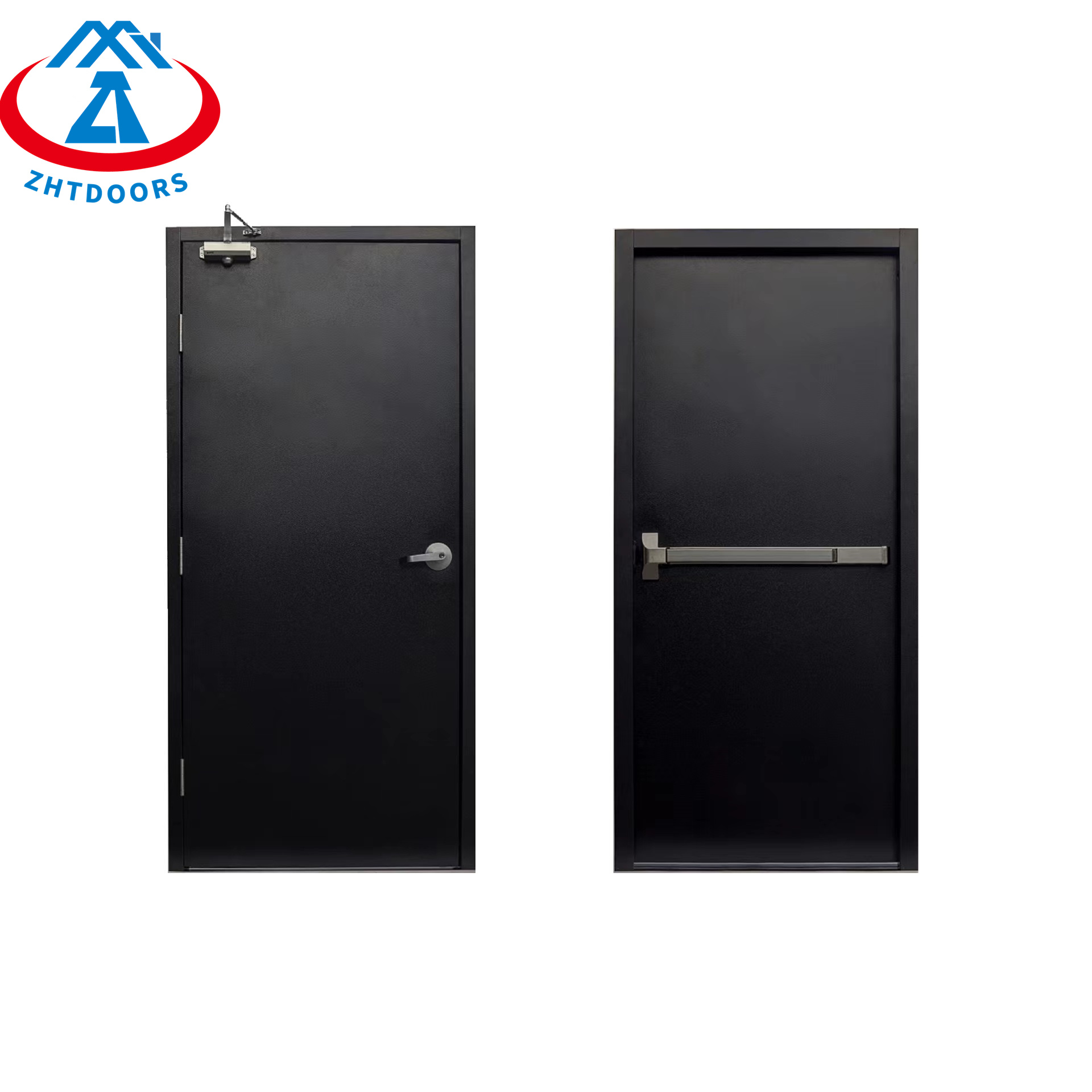 High durability Premium appearance 60 minutes black metal fire door BS certified