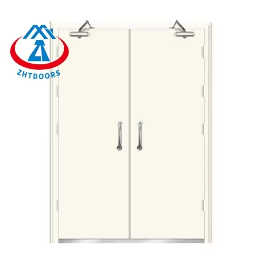 High hardness material BS certificate 90 minutes fire rated metal steel door for interior