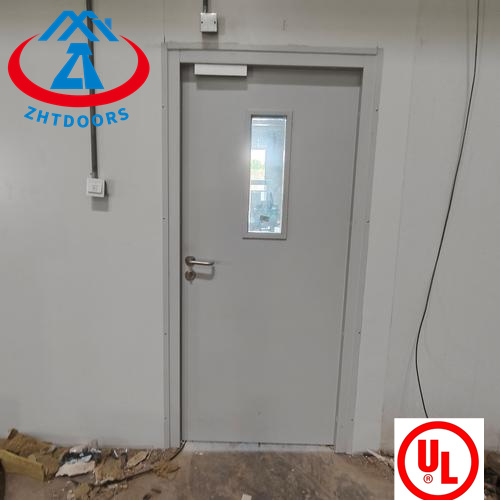 UL standard 90 minutes fireproof steel door single leaf provided by strong factory