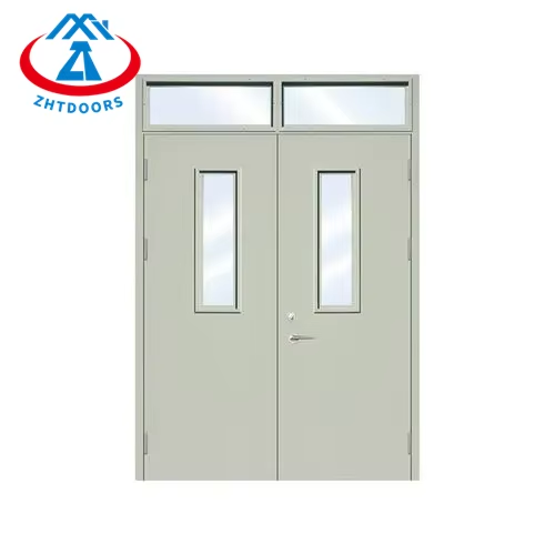 China Manufacturer 60 Minutes Grey Double Leaf Cheap Shopping Mall Supermarket Security Fireproof Anti-theft Door AS Certification