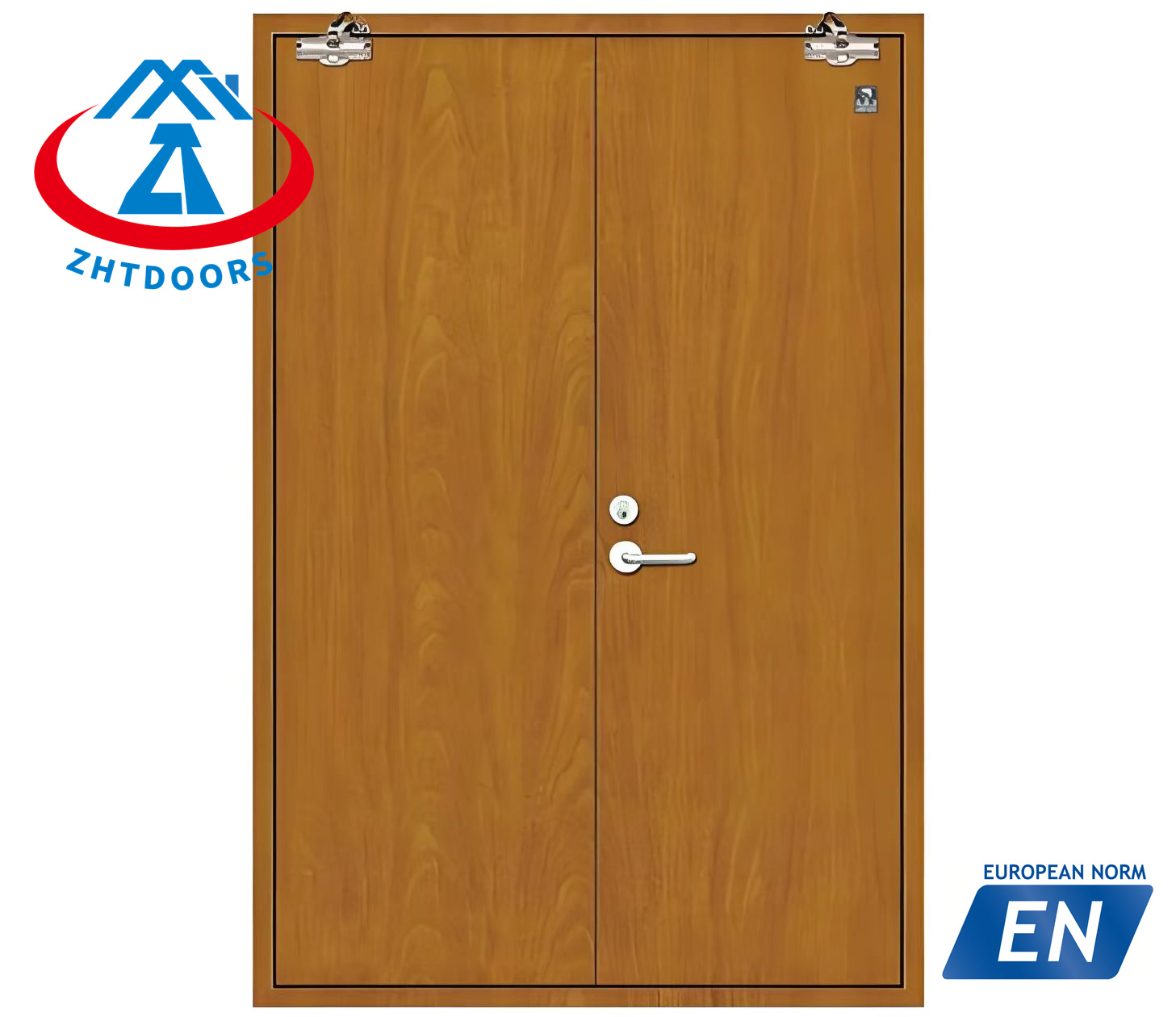 High fire resistance EN standard 3 hours 44mm thick internal double fire exit doors