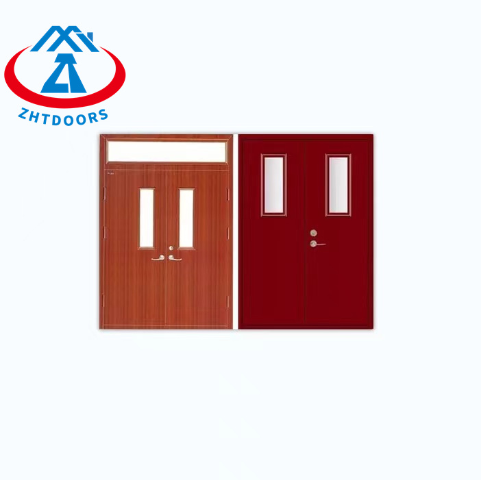 90 minutes AS Certificate fire rated wooden interior exterior doors with peephole for hotel acoustic and fire proof