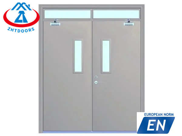 Export quality EN standard insulated fire rated exit door with glass 60 mins