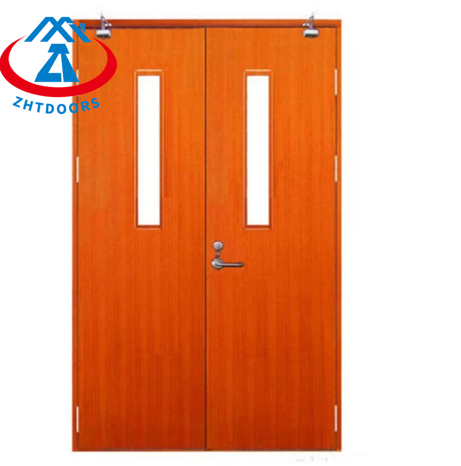 product-Hot selling styles 60 min BS standard vented steel wood grain anti fire proof doors-Zhongtai