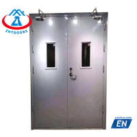 Supplier affordable price 60 minutes EN certified fire rated steel door with window glass