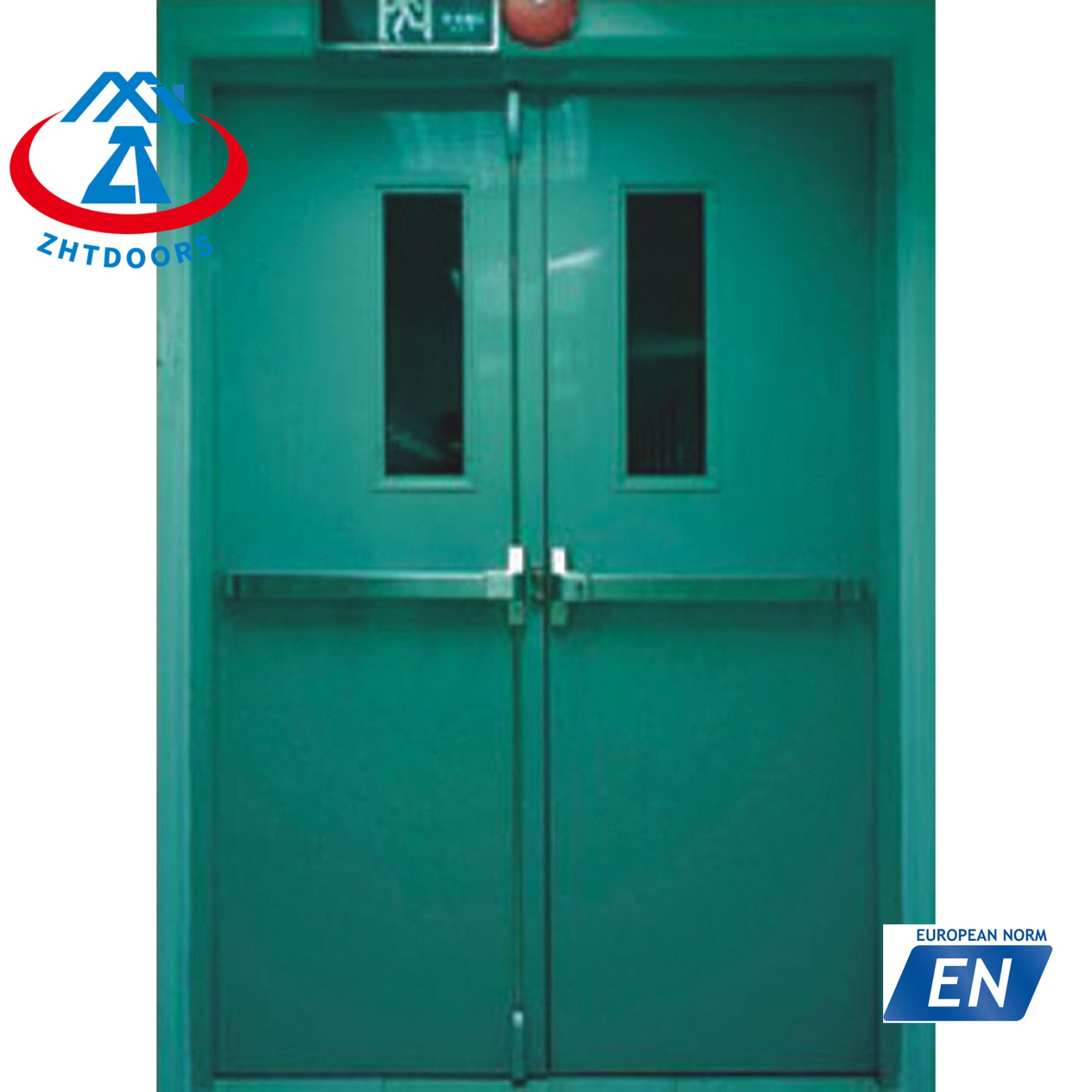 product-Zhongtai-Cheap and durable EN standard 30 minute double opening glass fire safety swing door