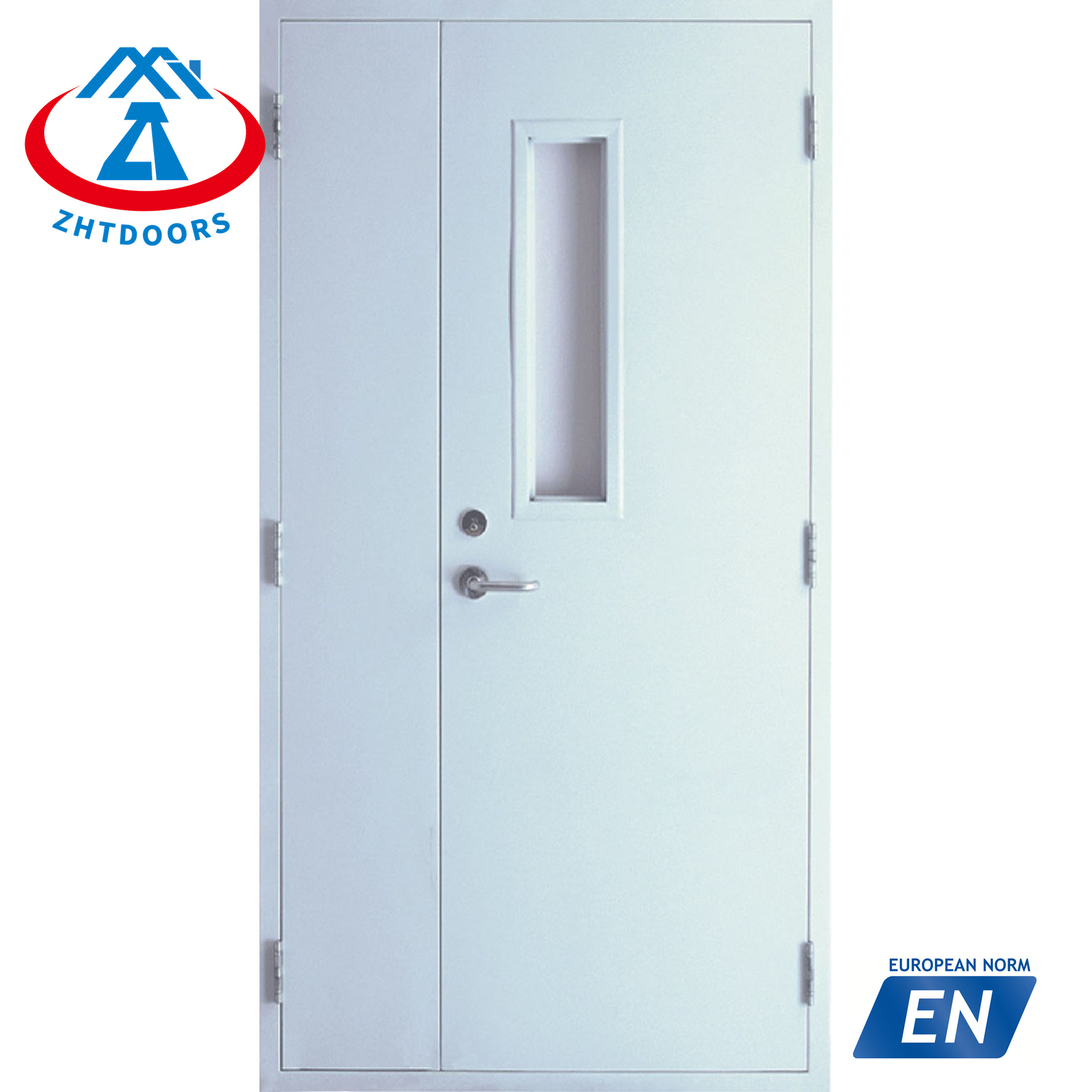 Support customized EN approved 180 minutes fire rated steel door with vision panel