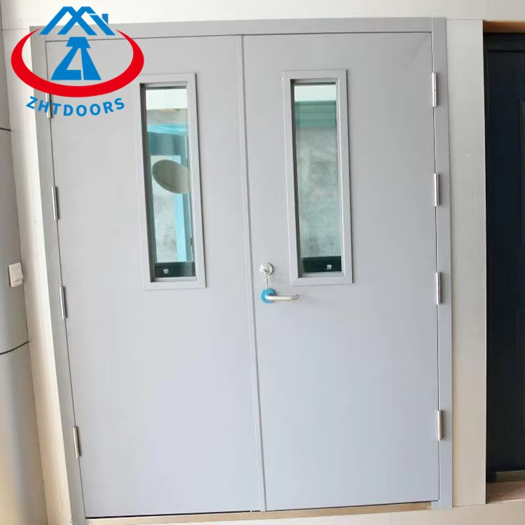 product-Zhongtai-Customized commercial industrial steel BS certified fireproof double door 90 minute
