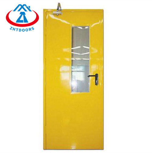 High durability BS standard automatic metal steel fire door single double leaf 30 minutes
