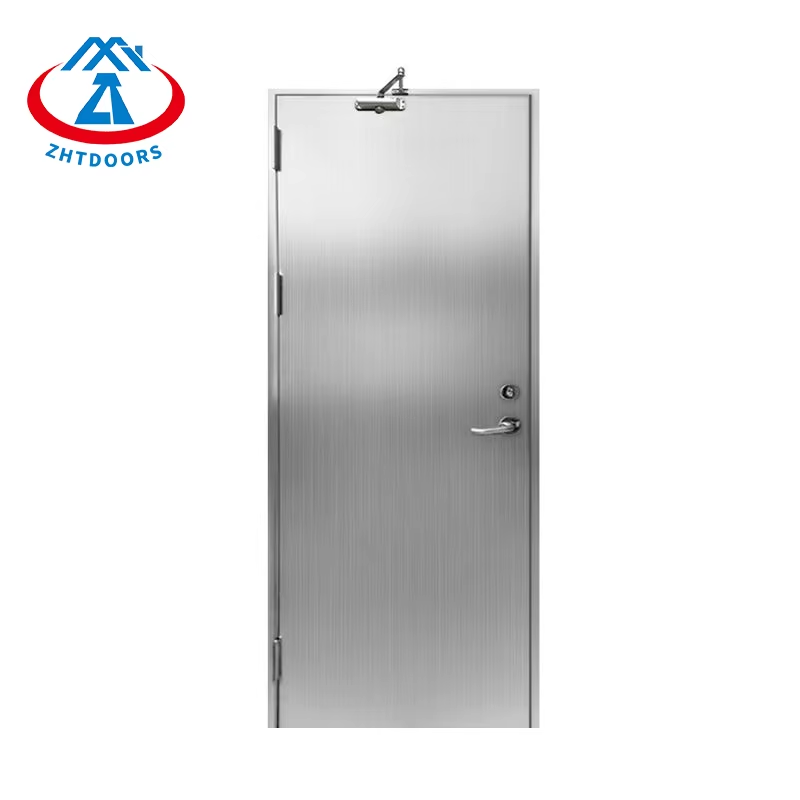 Customized processing of BS standard stainless steel 120 minute safe escape fire door 65mm thick