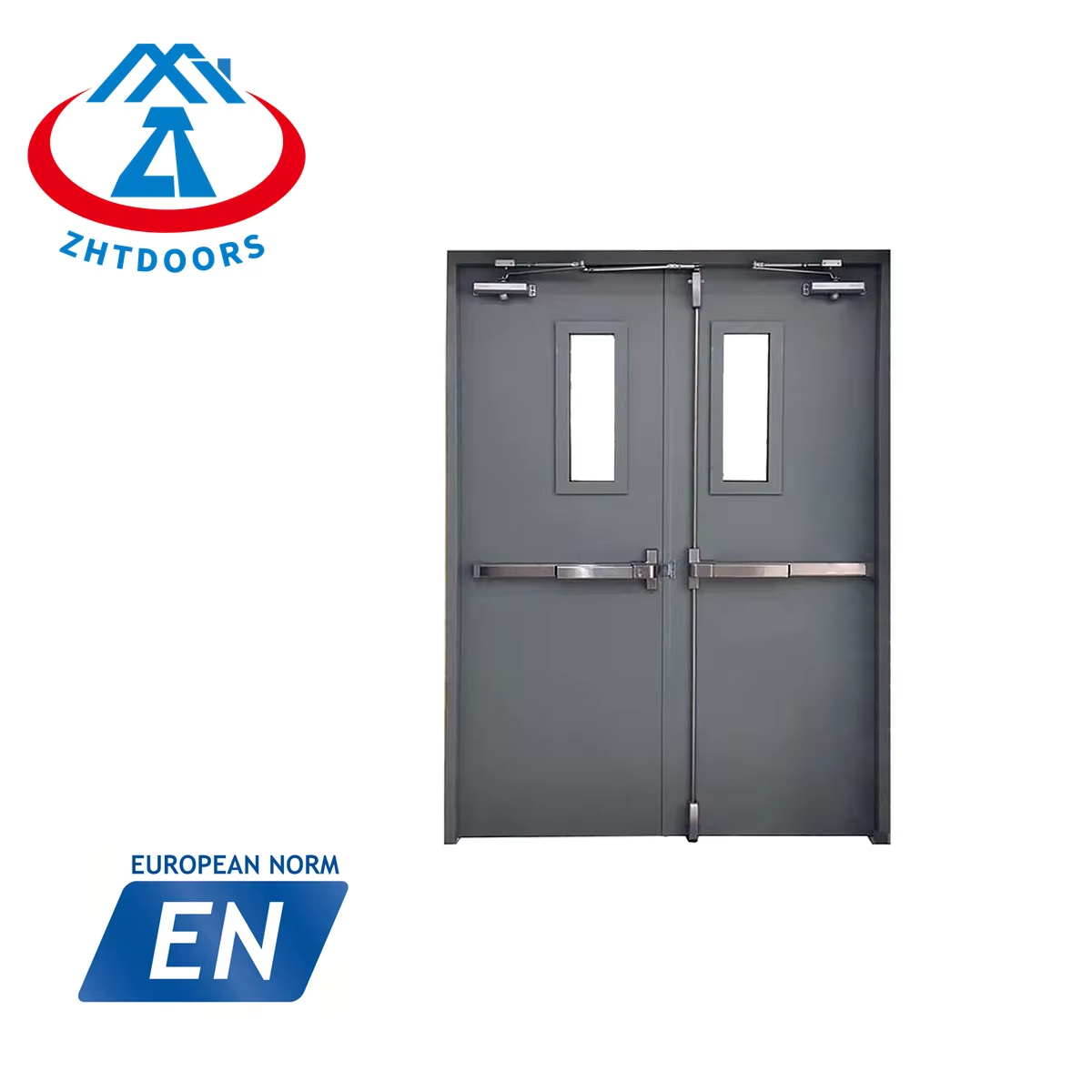 Chinese manufacturer EN certified with glass window 1 hour affordable safe fireproof anti theft door
