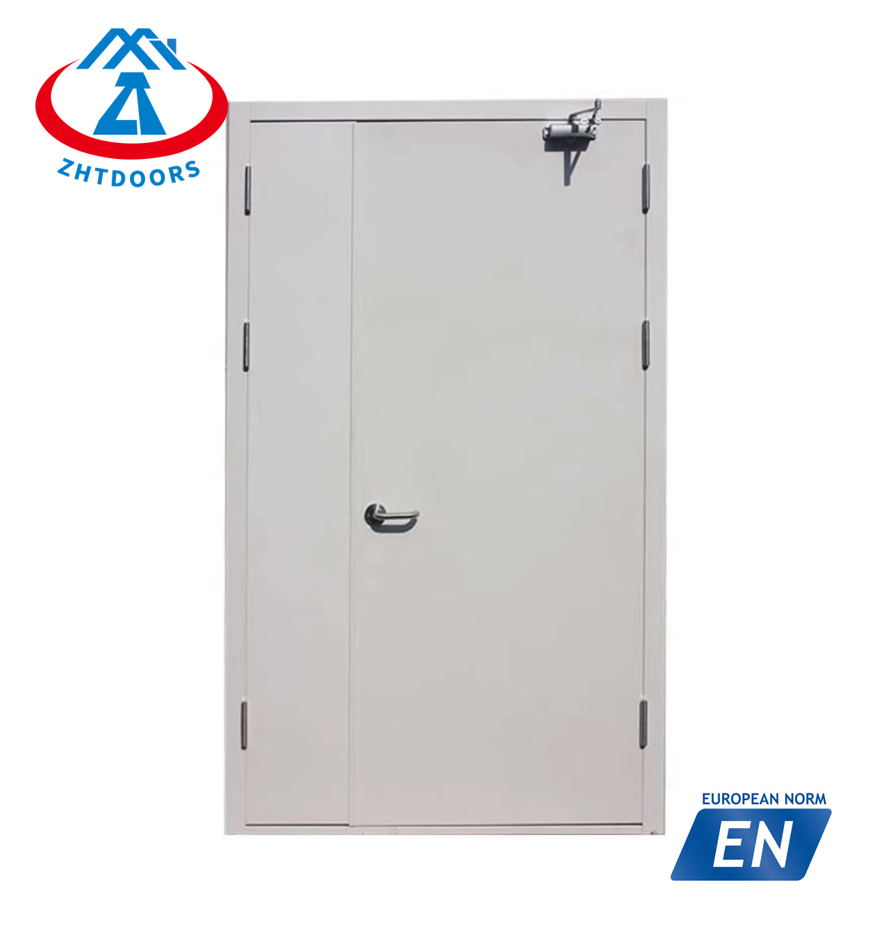 2100mm*2050mm Fire Steel Door Double Panels Fire Exit Door Fire Resistant Time 90 Minutes EN Approve