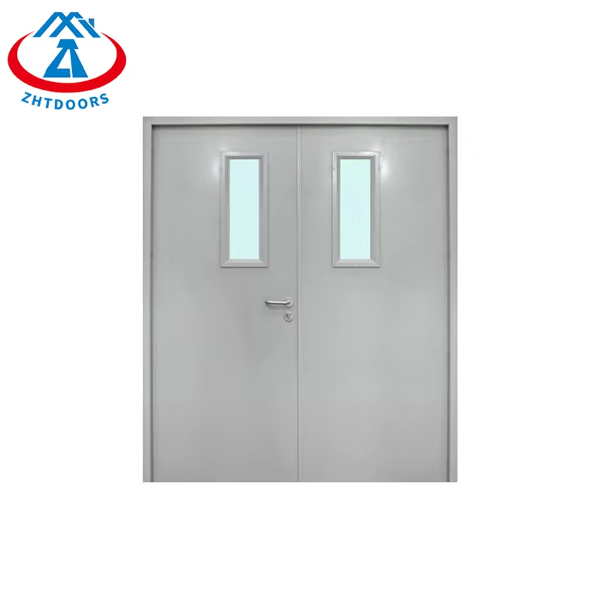 Timely Delivery 90 Minutes Container Metal Fire Rated Exit Exterior Door with Wired Glass AS Certified