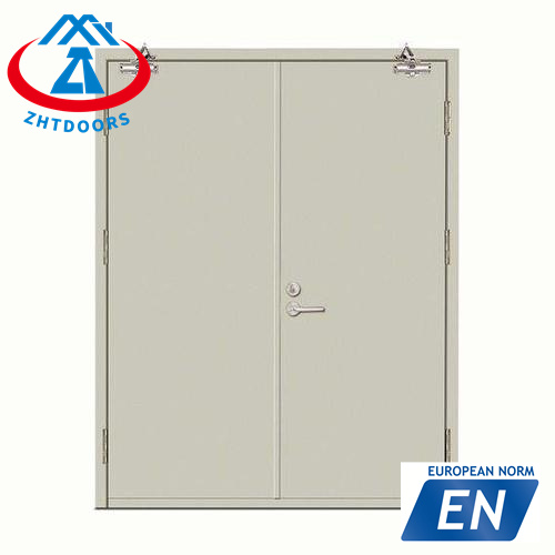 EN certified grey fire-resistant stable double door suitable for stairwells 60 minutes