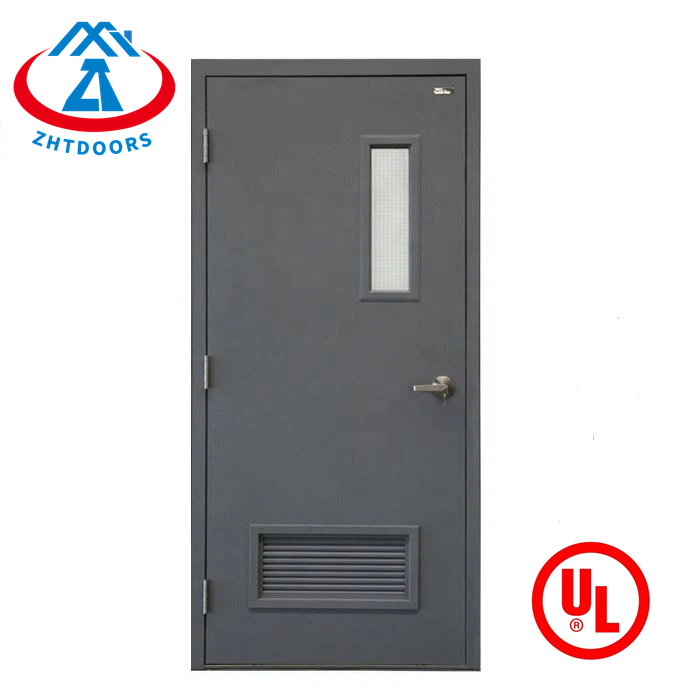 product-Fireproof Security Door UL Standard 2 Hours Commercial Fireproof Doors with Steel Frame-Zhon