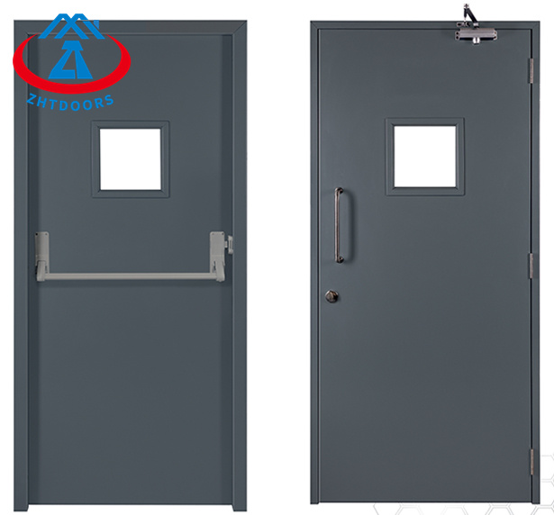 30 Minutes AS Approved Security Steel Fire Rated Doors Level with Vision Panel