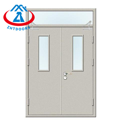 BS standard entrance security door metal fire resistant with vision panel