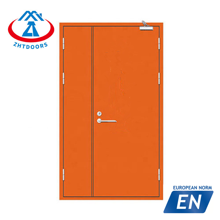 Foshan Factory EN certificated steel double opening fireproof metal doors