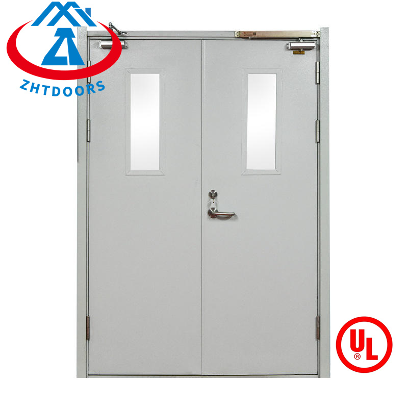 Sell like hot cakes UL standard 2 hour hotel fire rated steel door with glass window