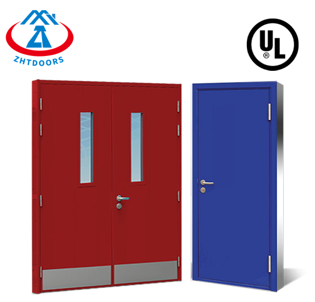 High performance coefficient UL certified 90 minutes galvanized security steel fireproof and anti theft door