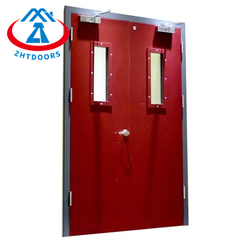 Long fire resistance time 90 minute steel fire door with glass BS standard