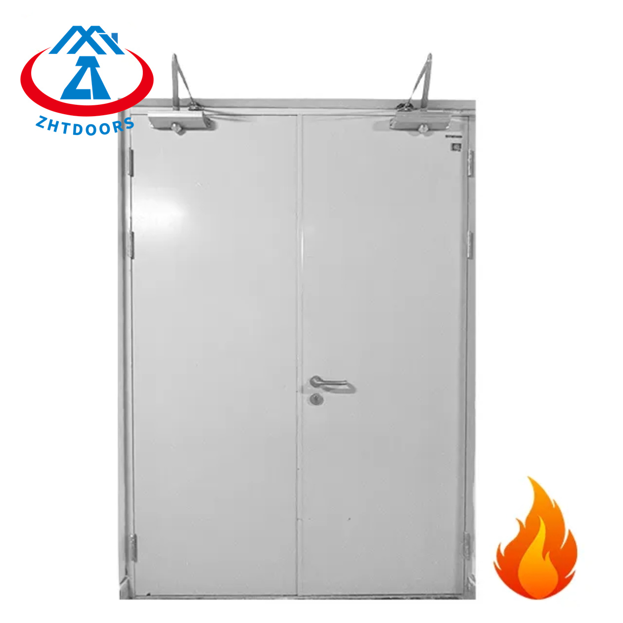 product-Zhongtai-Galvanized steel fire rated double swing door AS approve 3 hours-img