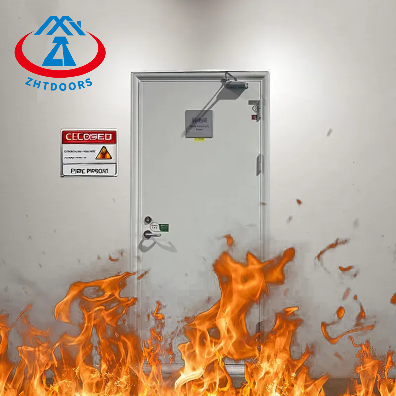 Professional production supplier single leaf BS approve 2 hours fire rated door
