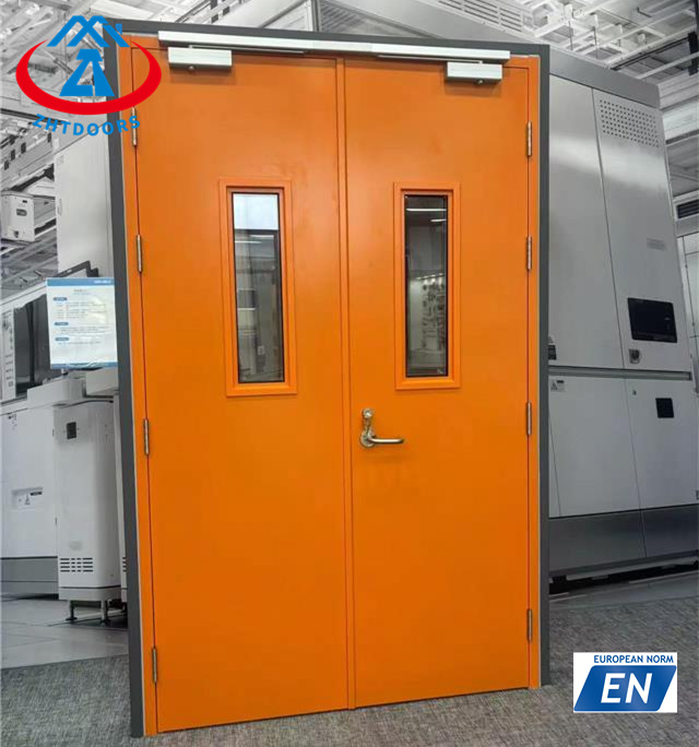 Custom cheap fire doors steel metal EN standard 120 minutes