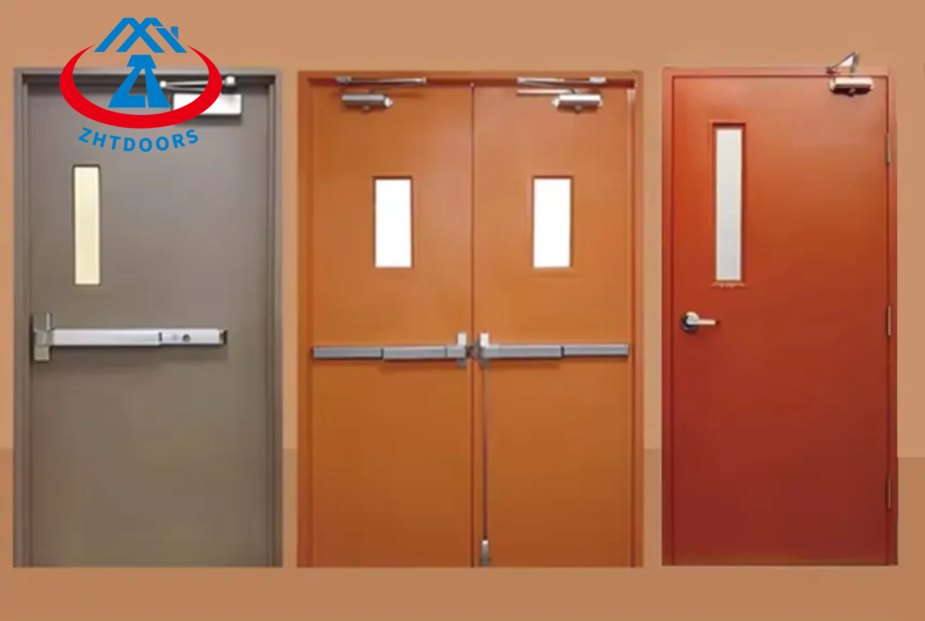 90 min fluorocarbon paint insulated fire rated door AS approve