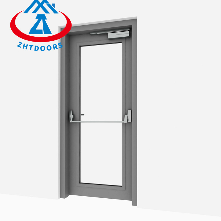 Safety AS approve integrated metal steel galss fire door 3 hours