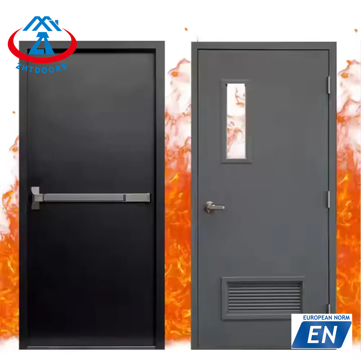 product-Zhongtai-Fireproof Galvanized Security Steel Security Exterior Door 30 min EN Approve-img
