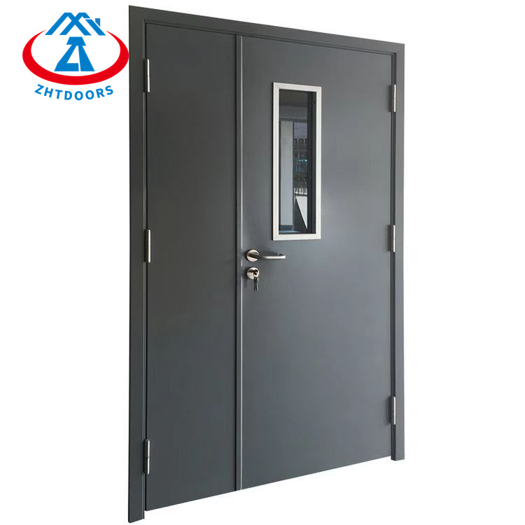 Weather resistant products 3 hours fire rated steel entry door with window BS standard