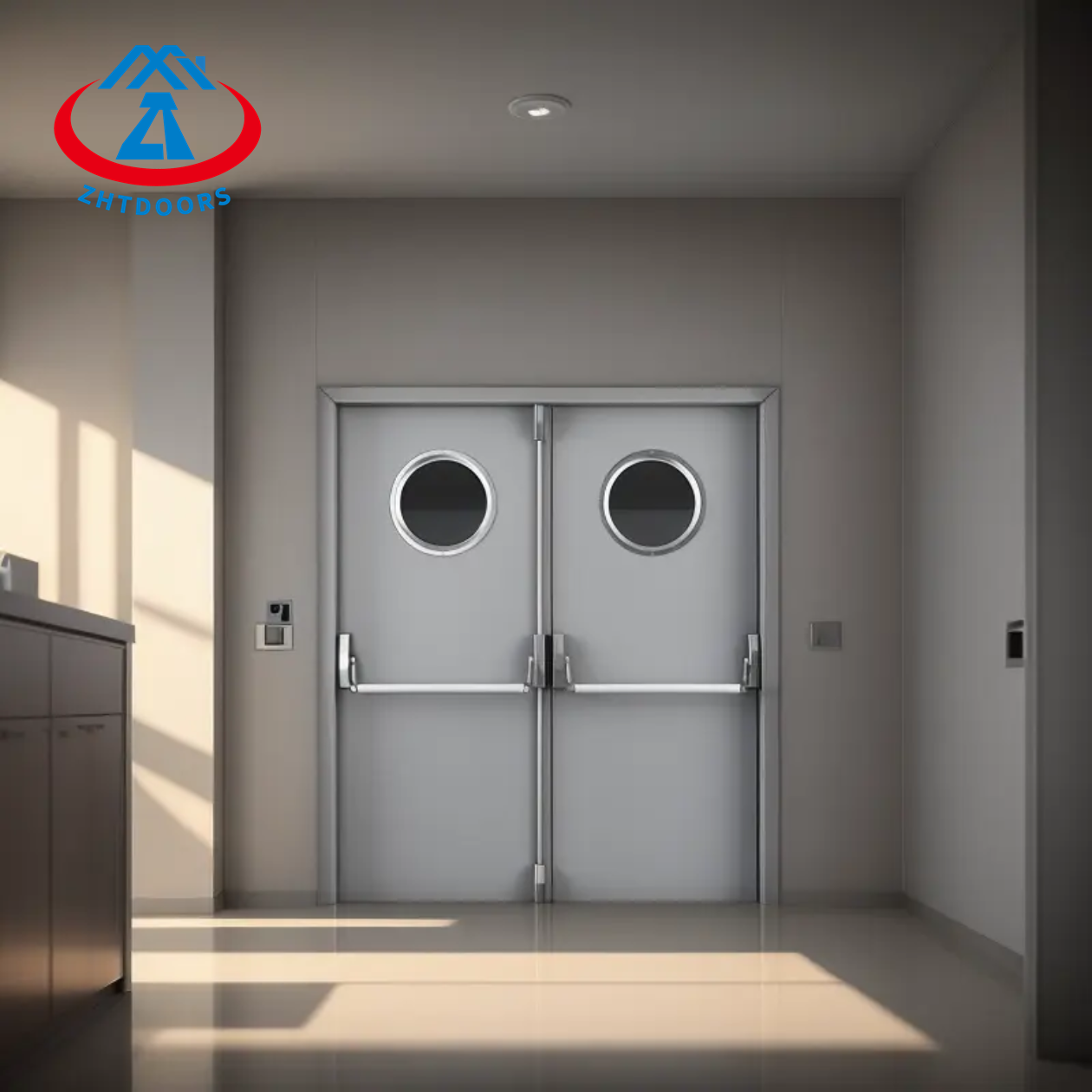 Modern fashion fire rated steel door with window AS approve 120 minutes