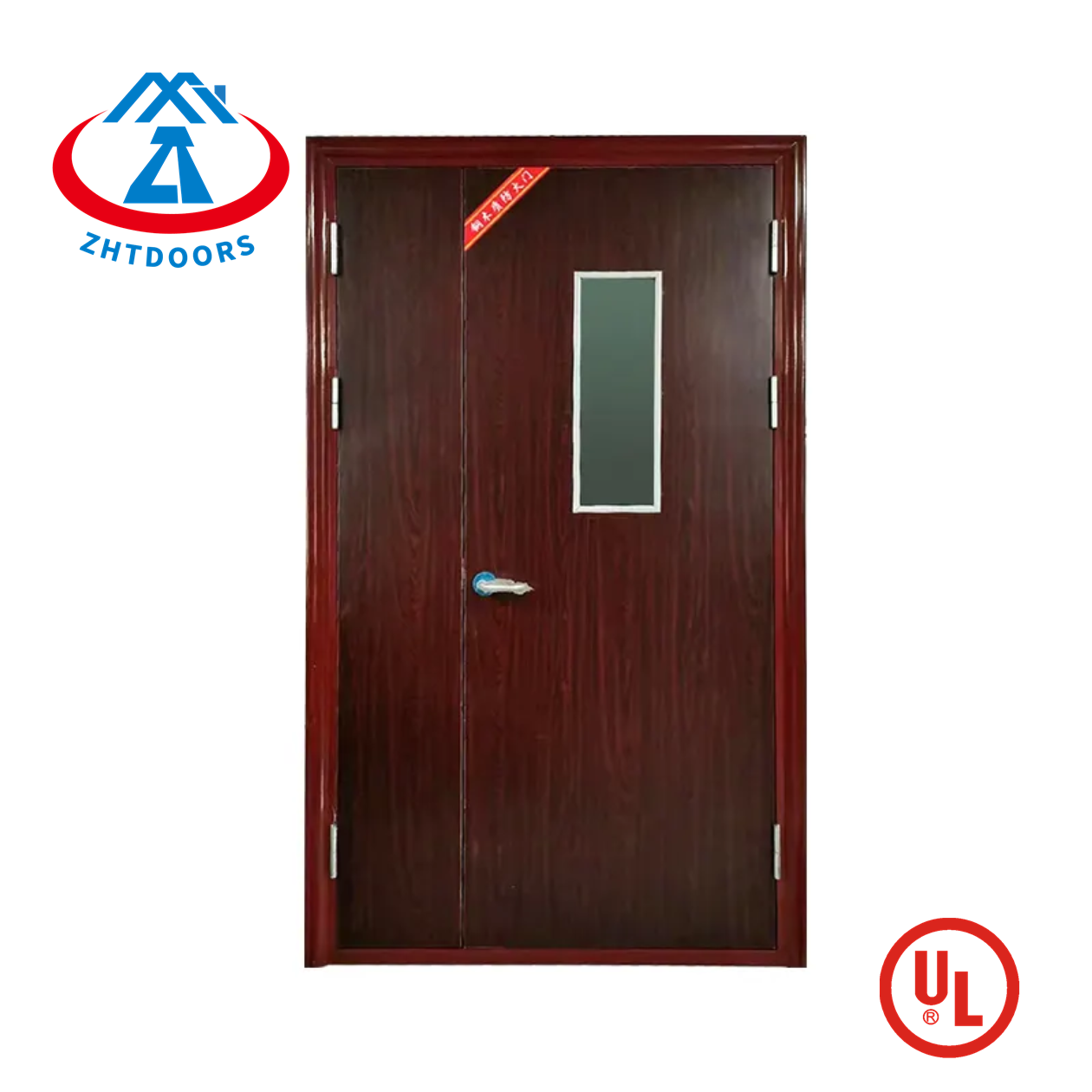Manufacturer direct supply the double swing steel fire doors UL standard 60 minute