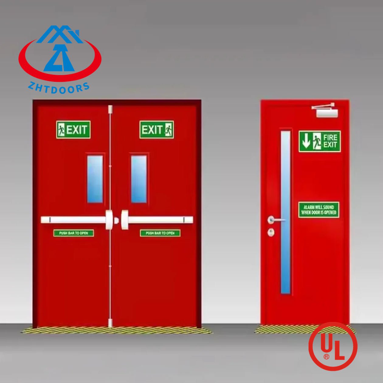 Supplier Provides UL Certification 90 Minutes Fire Rate Metal Doors