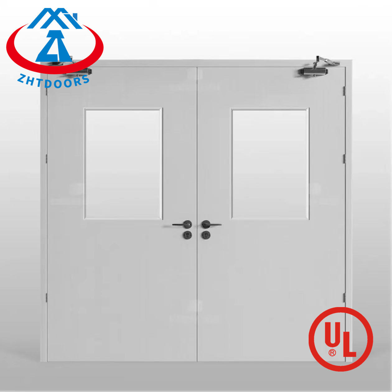 New industrial style double fire door metal UL approve 3 hours emergency panel doors