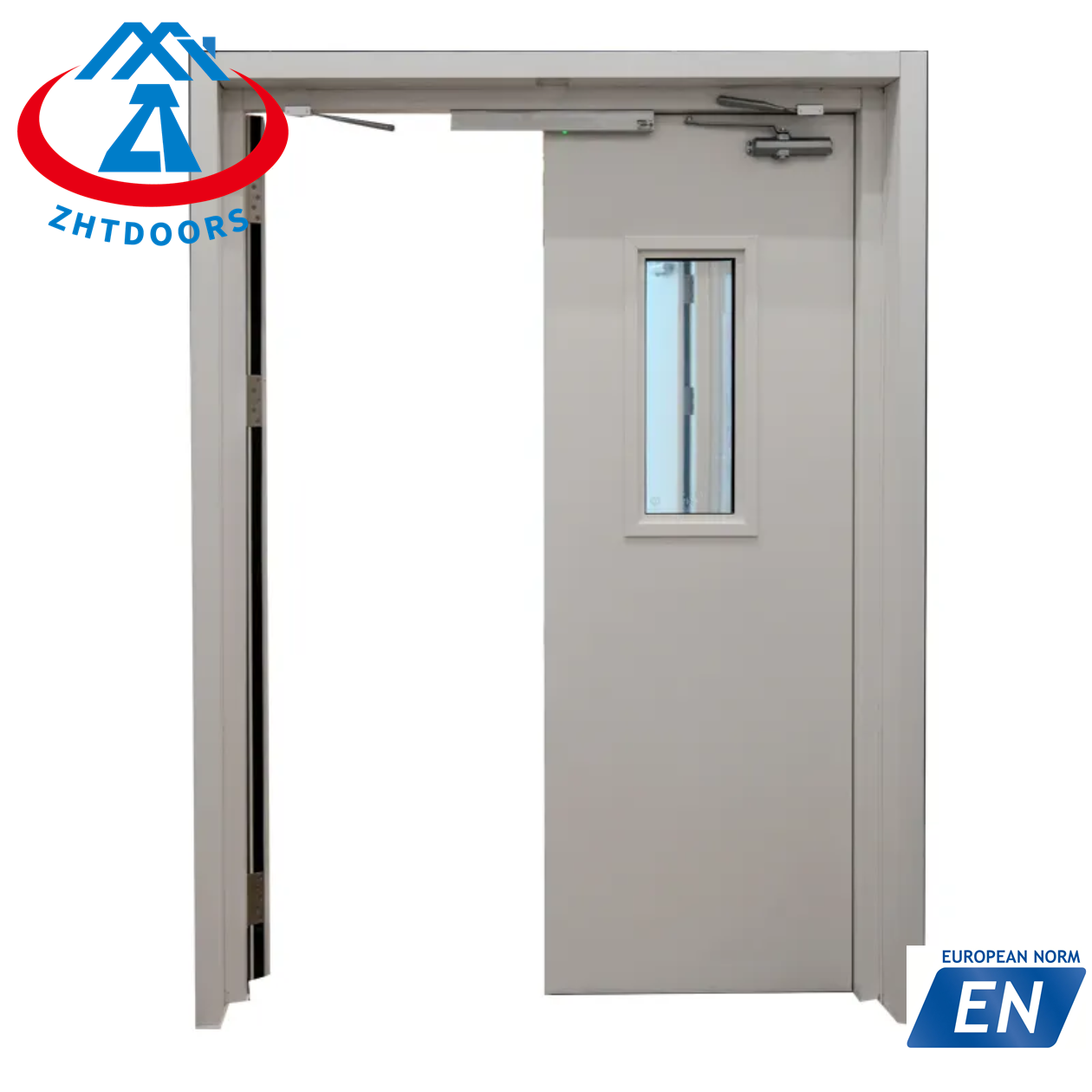 product-Zhongtai-Customized Commercial EN Standard 30 Minute Sound Proof Steel Metal Door Economy-im