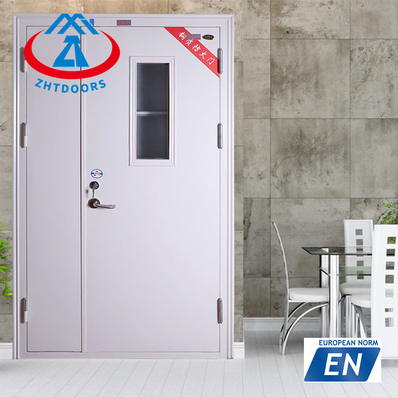 Factory direct sales EN certified steel fireproof double safety doors 90 minutes