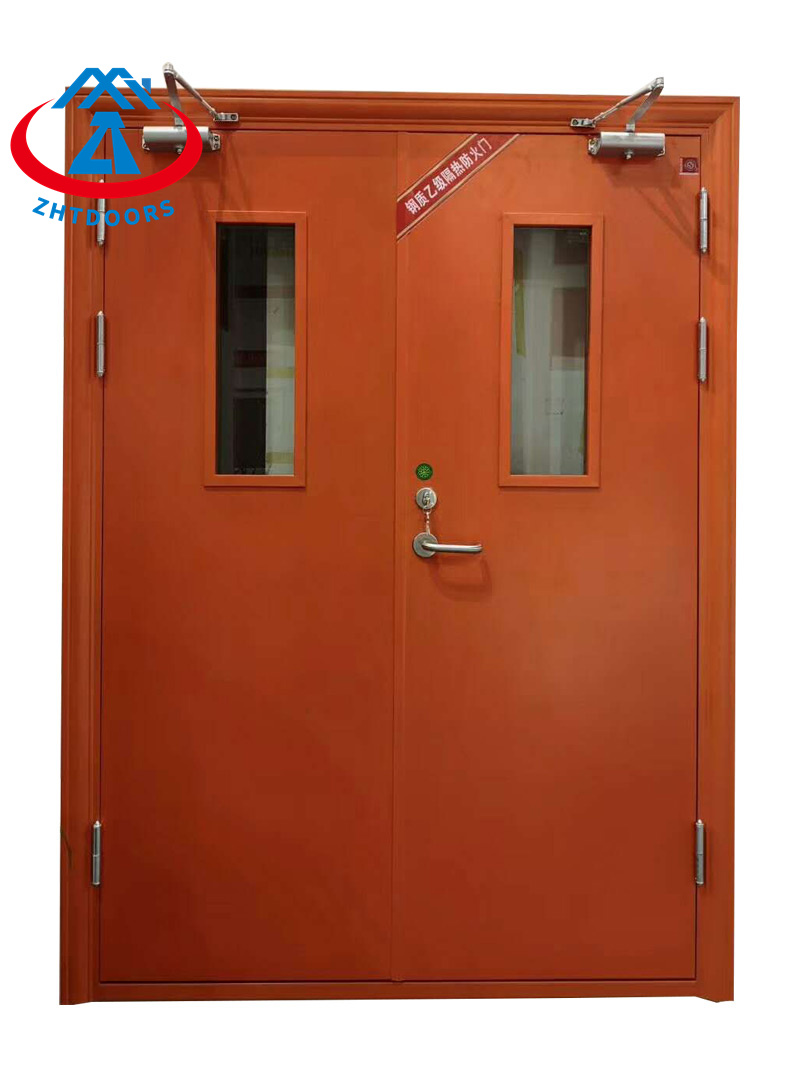 product-Factory price Double Solid Fire Exit Doors BS Certified 60 Minute Anti Fire Door-Zhongtai-im