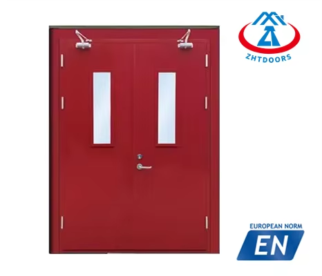 product-Zhongtai-Factory Direct Sales Metal Steel Fire Proof Rated Double Doors EN Approve 30 min-im