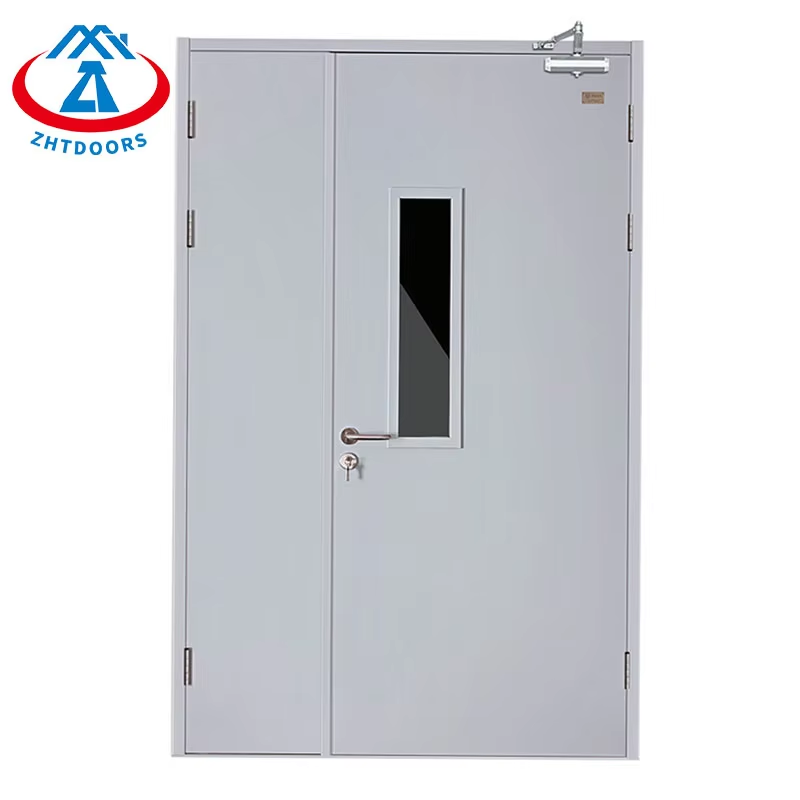 product-Zhongtai-Guangzhou Supplier BS Approve 30 min Metal Double Fire Rated Doors-img