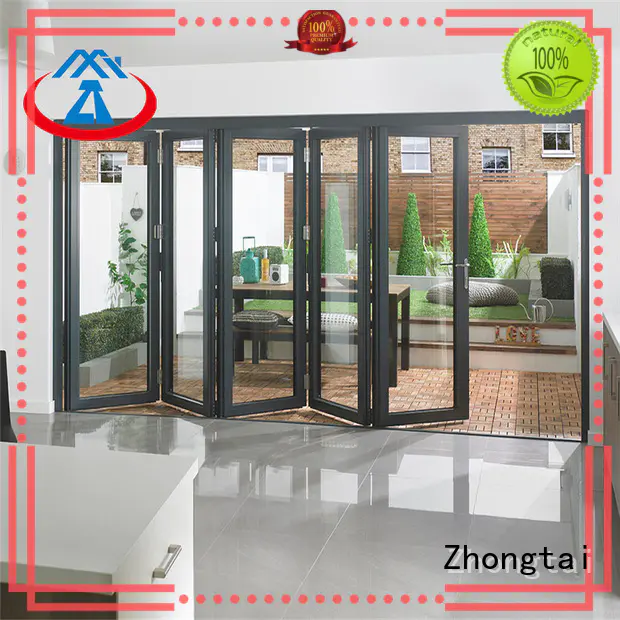 Zhongtai surface Aluminium Folding Door for sale for house