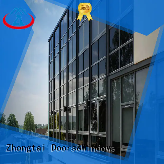 resist impacts glass curtain wall manufacturers spectacular heat insulation Zhongtai Brand