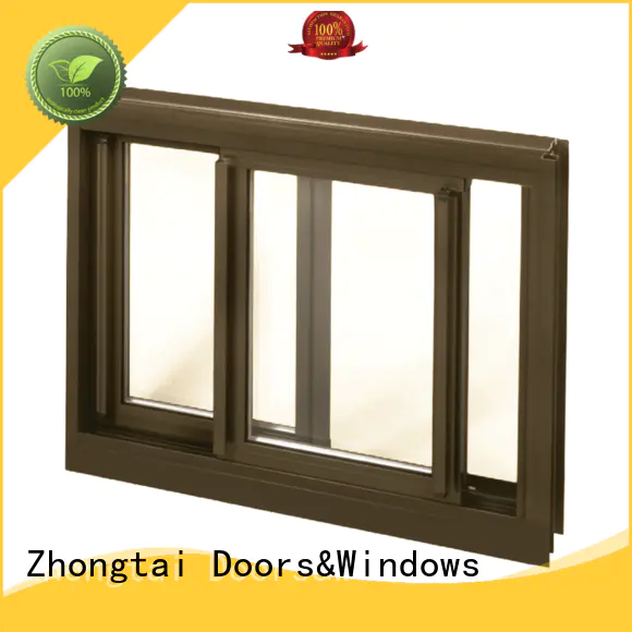 commercial finished horizontal Zhongtai Brand aluminum horizontal sliding windows factory